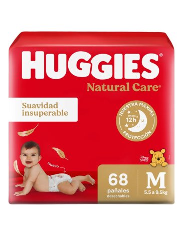 PAÑALES HUGGIES NATURAL CARE M X 68 HUGGIES