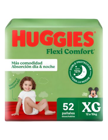 PAÑALES HUGGIES FLEXY CONFOR XG X 52 HUGGIES