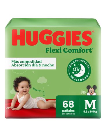 PAÑALES HUGGIES FLEXY CONFOR M X 68 HUGGIES