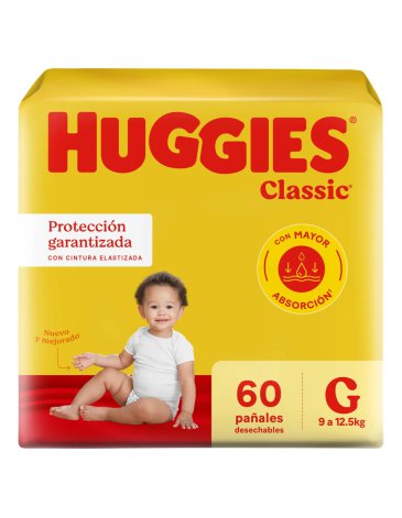 Pañales HUGGIES CLASIC G X 60 HUGGIES