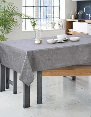 Mantel de cuerina pesada con estampa efecto lino 140 x 250 cm JEAN CARTIER