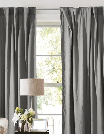 Juego de cortinas de ambiente y dormitorio de símil tusor con presillas escondidas en reverso JEAN CARTIER