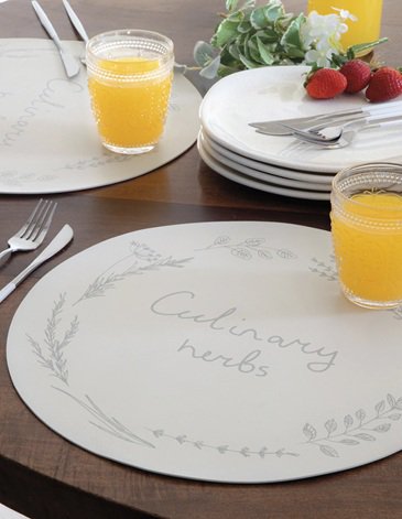 Set de 2 individuales redondos de folia estampados JEAN CARTIER