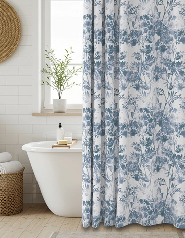 Cortina de baño teflonada con estampa y pack de tela estampada 180 x 180cm JEAN CARTIER