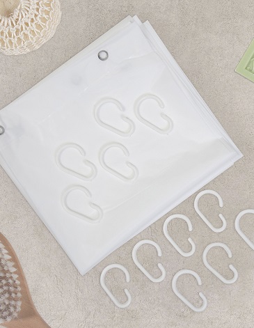 Protector plastico para cortina de baño con ganchos JEAN CARTIER