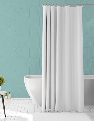 Protector de cortina de baño + 12 ganchos JEAN CARTIER