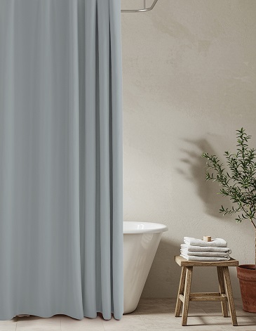 Set de Baño con Cortina Teflonada + ganchos + alfombra JEAN CARTIER