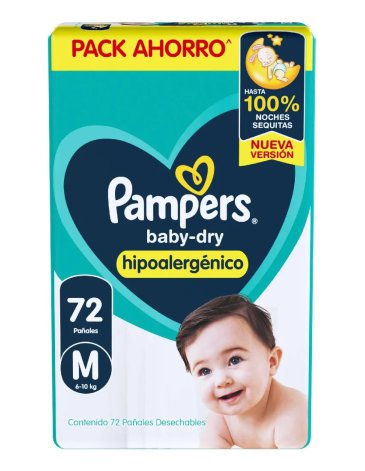 Pañales PAMPERS BABY-DRY M x 72 PAMPERS
