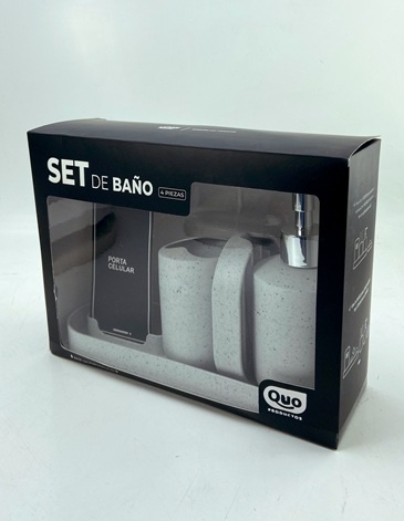 Set de baño 4 piezas LINEA STONE QUO