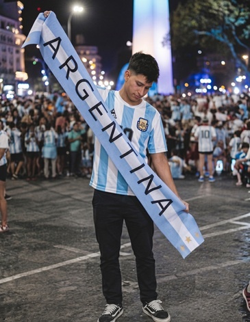 Bufanda Mundial Argentina - Tejido Jacquard Premium ARG