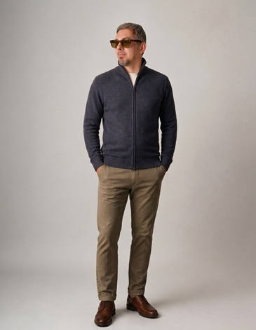 SWEATER CAMPERA TALLE S/XXL HARMONT & BLACKE