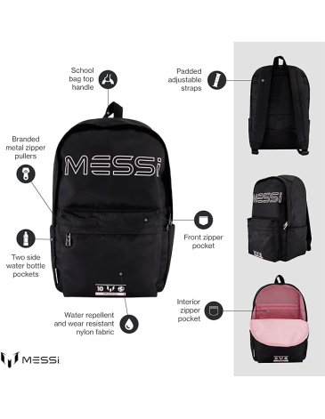 Mochila BLACK 16'' - MESSI COLLECTIONS