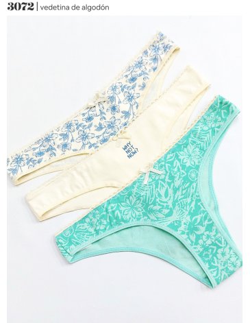 Vedetina alg y lycra pack x3 VINTAGE