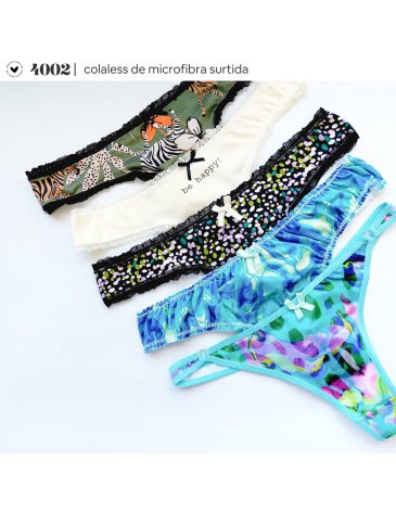 Colaless estampada microfibra  Pack x3 VINTAGE