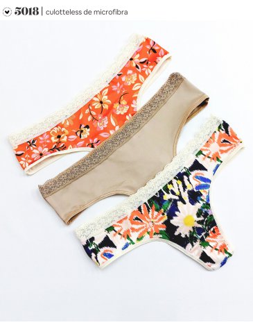 Culotteless microfibra Pack x3 VINTAGE