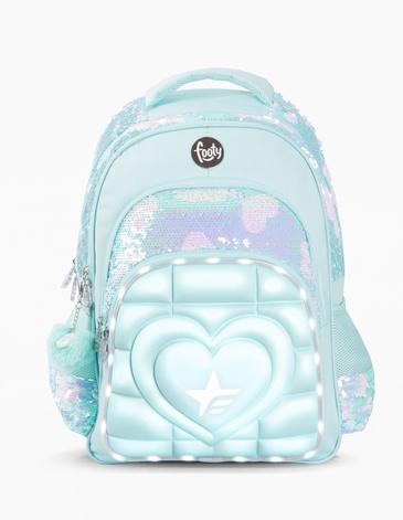 Mochila Espalda 18'' Pulgadas con  luz led FOOTY