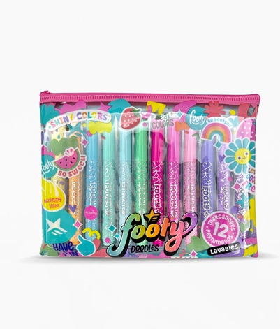 MARCADORES PERFUMADOS X 12 COLORES FOOTY