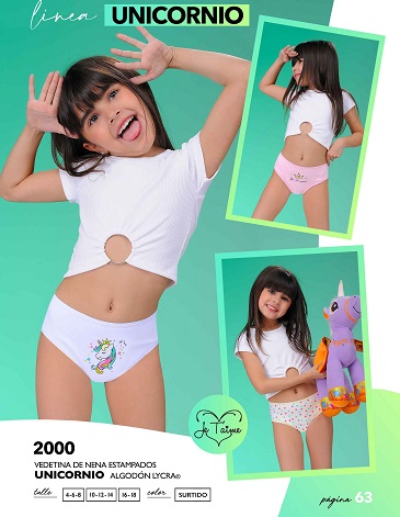 Vedetina Unicornio Princes alg y lycra Pack x3 T4/18 JE TAIME