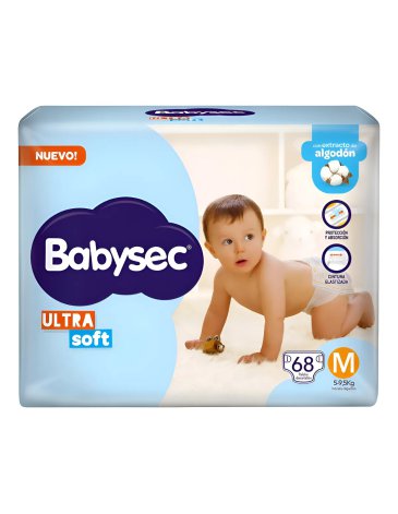 PAÑALES BABYSEC ULTRASOFT M X 68 BABYSEC