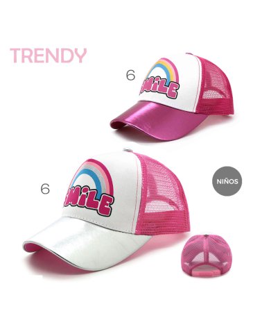 Gorra Con Visera Cap Ajustable con Broche Infantil Arcoiris TRENDY