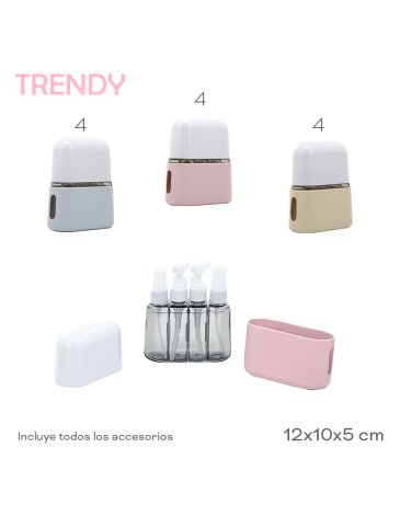 Set de envase porta Liquido/Crema TRENDY