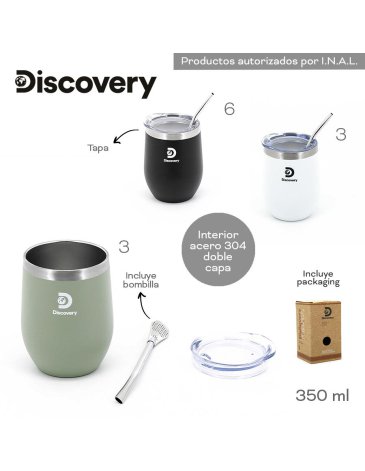 Mate c/ Bombilla 350 ML DISCOVERY