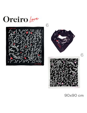 Pañuelo de Seda  90cm x 90cm LAS OREIRO LOVE