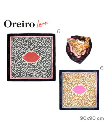 Pañuelo de Seda  90cm x 90cm LAS OREIRO LOVE