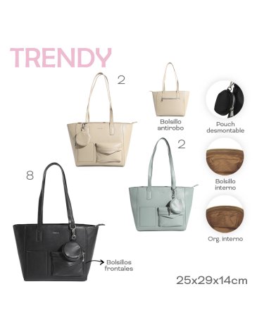 Cartera Tote Bag C/Monedero TRENDY