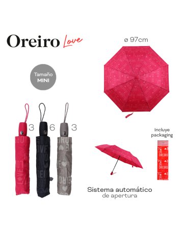 Paraguas Oreiro Love Automatico LAS OREIRO LOVE