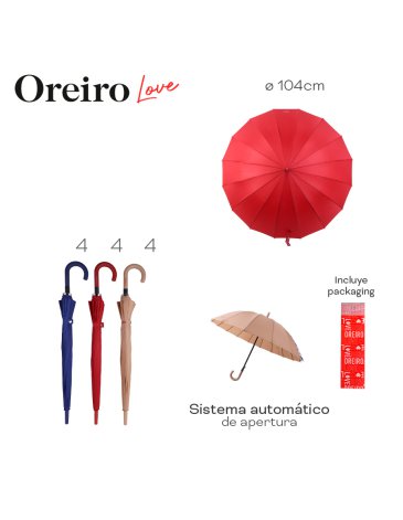 Paraguas Automatico Oreiro Love LAS OREIRO LOVE