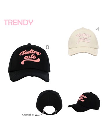 Gorra Con Visera Cap Regulable con Hebilla TRENDY