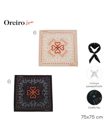Pañuelo Seda LAS OREIRO LOVE