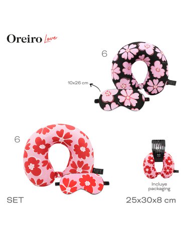 Set de Viaje Almohada + Mascara LAS OREIRO LOVE