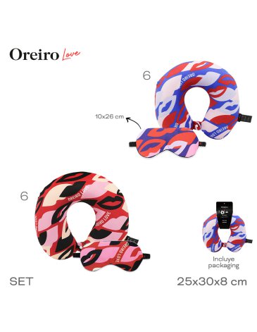Set de Viaje Almohada + Mascara LAS OREIRO LOVE