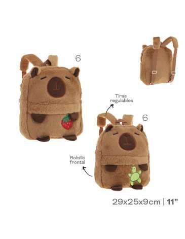 Mochila Infantil Peluche Capibara 11