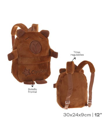 Mochila Infantil Peluche Capibara 12