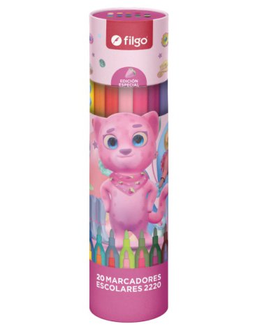 Marcador Pinto 2220 / Estuche x 20 fantasia Gatito FILGO