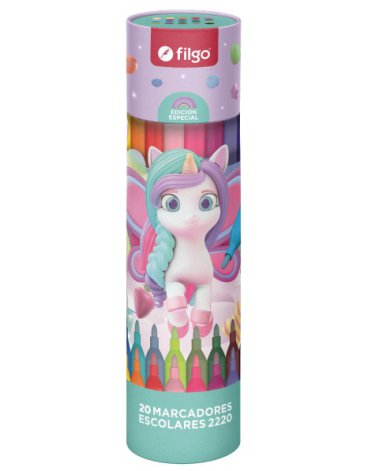 Marcador Pinto 2220 / Estuche x 20 Fantasia Unicornio FILGO