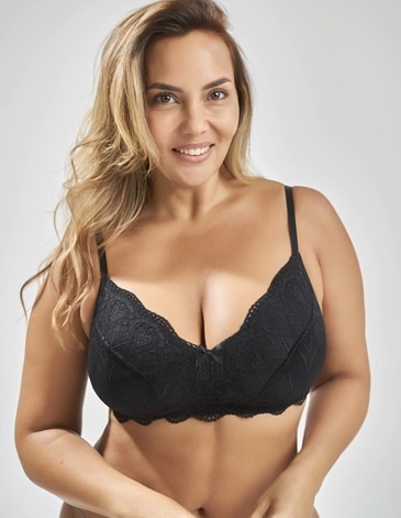 Corpiño confort taza doble de algodon lycra y puntilla T95/110 TIENTO
