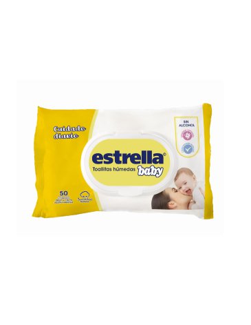 Toallitas humedas x 50 unidades sin alcohol ESTRELLA