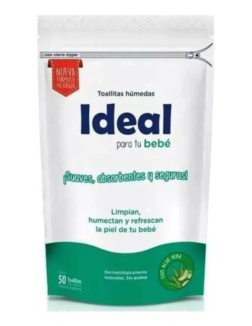 Toallitas humedas con aloe vera x 50 unidades IDEAL