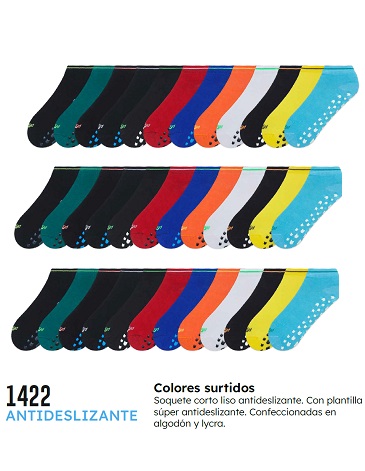 Soquete corto liso antideslizante colores FLOYD