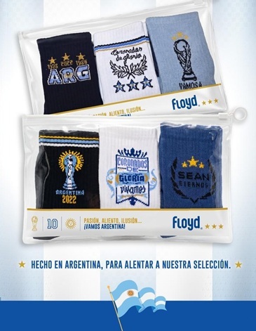 Media caña Hombre morley Pack x3 Mundial Argentina FLOYD