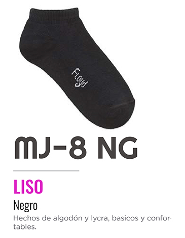 Soquete largo liso negro FLOYD