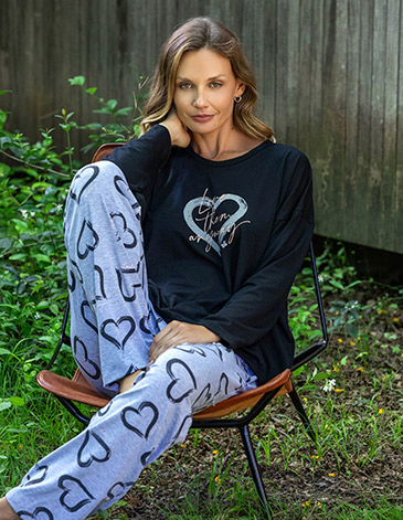 Pijama pantalon corazones grandes Maricel T1/4 BIANCA SECRETA