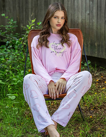 Pijama pantalon corazones grandes Maricel T1/4 - BIANCA SECRETA