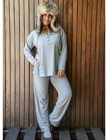 Pijama todo morley con botones T5/7 - BIANCA SECRETA