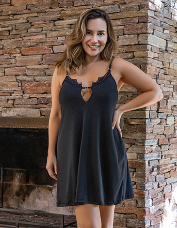 Camisola sexy  morley con puntilla sexy Brigitte T1/4 - BIANCA SECRETA