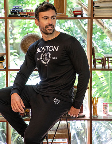 Pijama hombre interlock monocolor Boston T1/4 BIANCA SECRETA